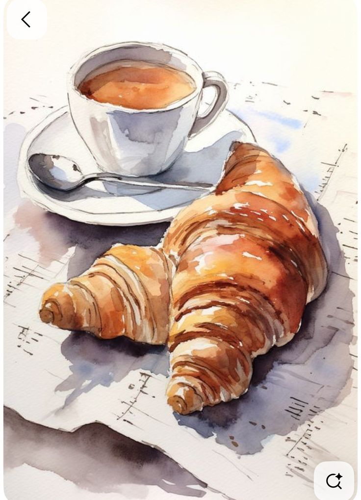 conversation cafe croissant